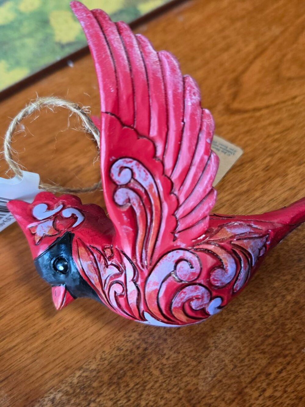 Jim Shore caring cardinal hanging ornament durable resin hand carved